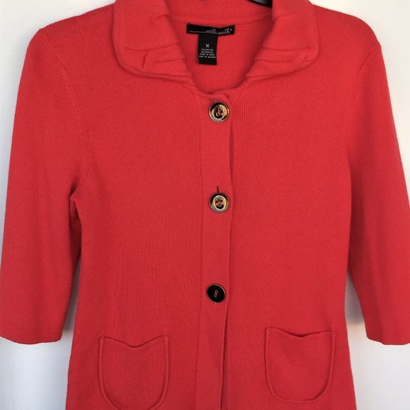 Willi Smith Sweaters - Vintage Willi Smith Button Down Sweater Size Medium;Salmon Pink Color EUC